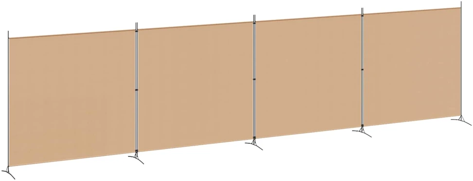 4-skydelis kambario skirstytuvas Smėlio 698 x 180 cm Audinys