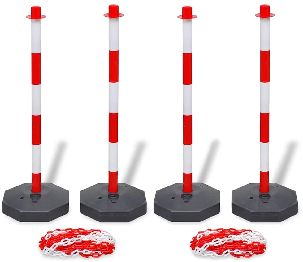 4 stulpelių ir 2 plastikinių grandinių rinkinys, kiekviena 10m