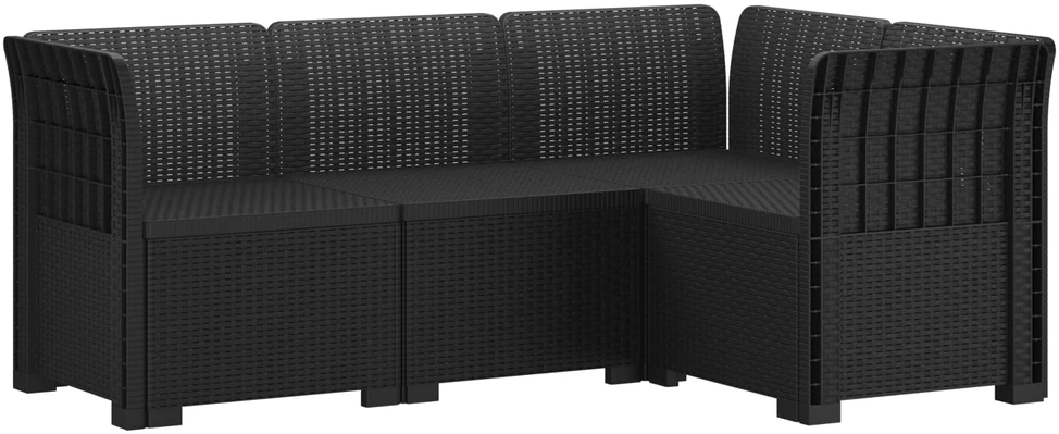 4-vietė Sodo Sofa Rattano Išvaizda PP Antracito