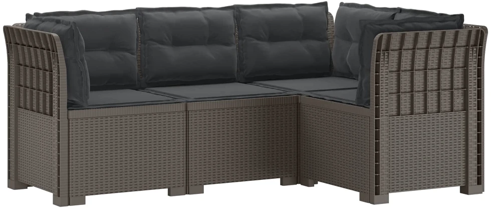 4-vietė Sodo Sofa Su Pagalvėlėmis Rattano Išvaizda PP