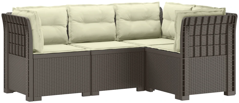 4-vietė Sodo Sofa Su Pagalvėlėmis Rattano Išvaizda PP