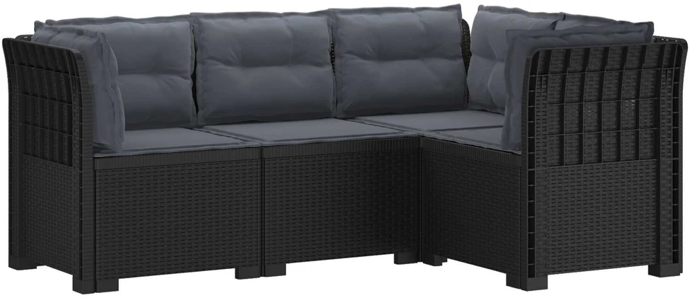 4-vietė Sodo Sofa Su Pagalvėlėmis Rattano Išvaizda PP Antracito