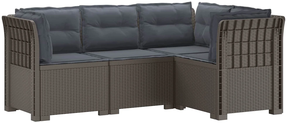 4-vietė Sodo Sofa Su Pagalvėlėmis Rattano Išvaizda PP