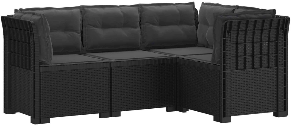 4-vietė Sodo Sofa Su Pagalvėlėmis Rattano Išvaizda PP Antracito