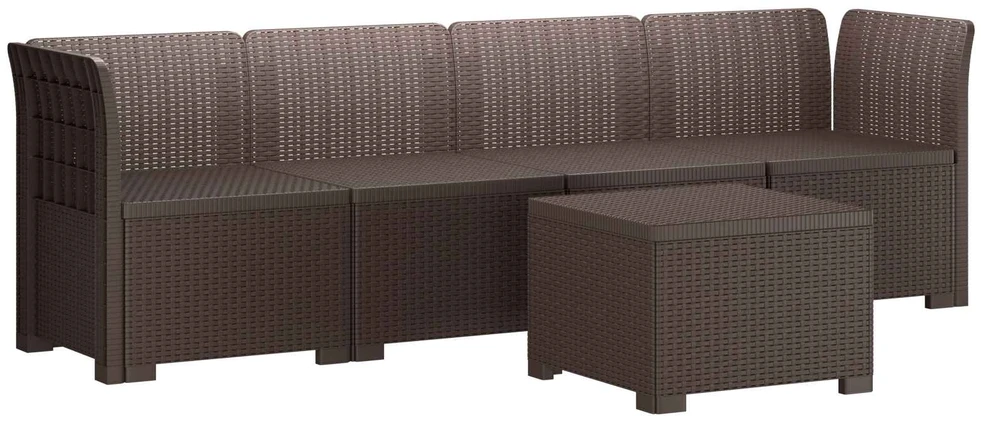 4 vietų sodo sofa pintinės išvaizdos PP Ruda