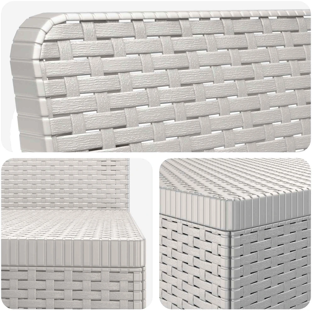 4 Vietų Sodo Sofa Ratanų Imitacija PP Balta
