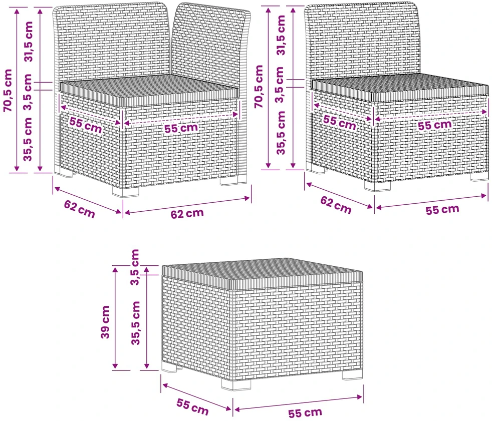 4 Vietų Sodo Sofa Ratanų Imitacija PP Ruda