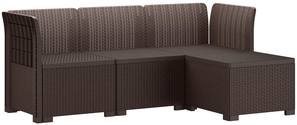 4 Vietų Sodo Sofa Ratanų Imitacija PP Ruda