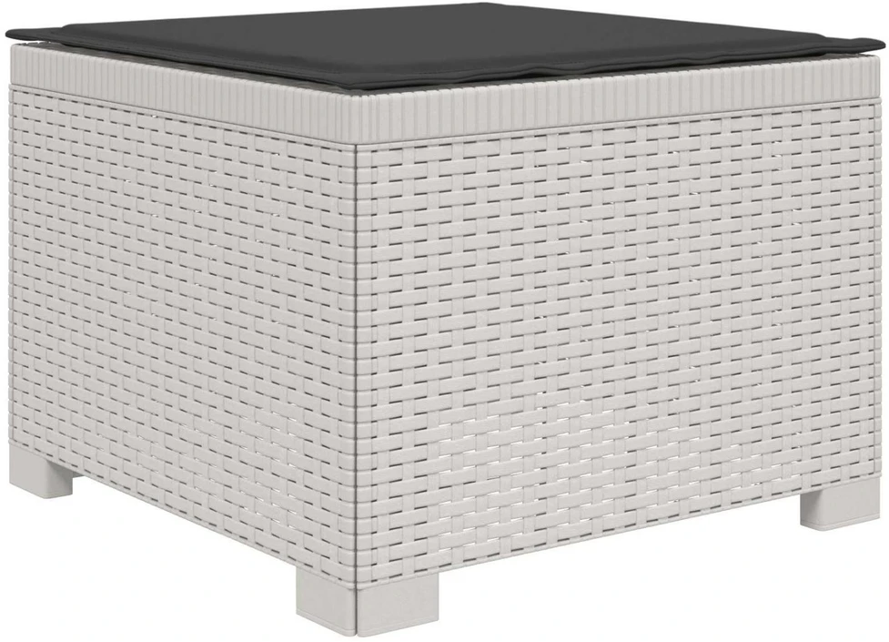 4 Vietų Sodo Sofa su Pagalvėlėmis Ratanų Imitacija PP Balta