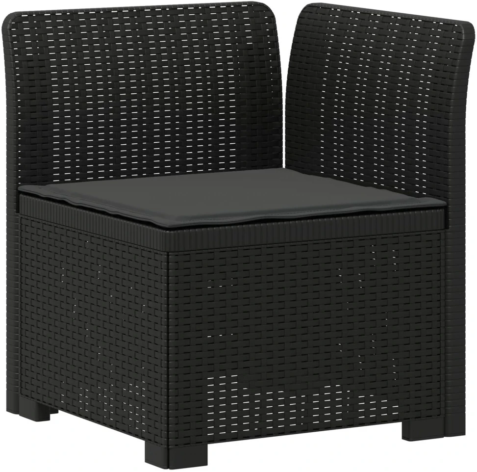 4 Vietų Sodo Sofa su Pagalvėlėmis Ratanų Imitacija PP Antracito
