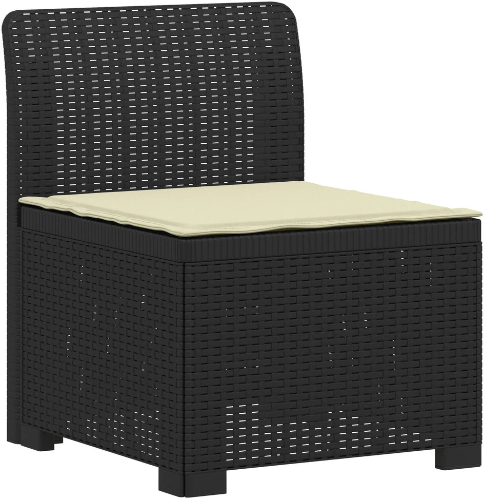 4 Vietų Sodo Sofa su Pagalvėlėmis Ratanų Imitacija PP Antracito