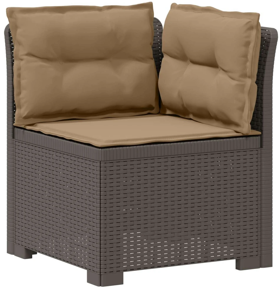 4 Vietų Sodo Sofa su Pagalvėlėmis Ratanų Imitacija PP