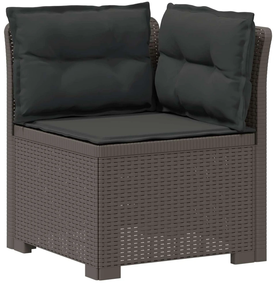 4 Vietų Sodo Sofa su Pagalvėlėmis Ratanų Imitacija PP