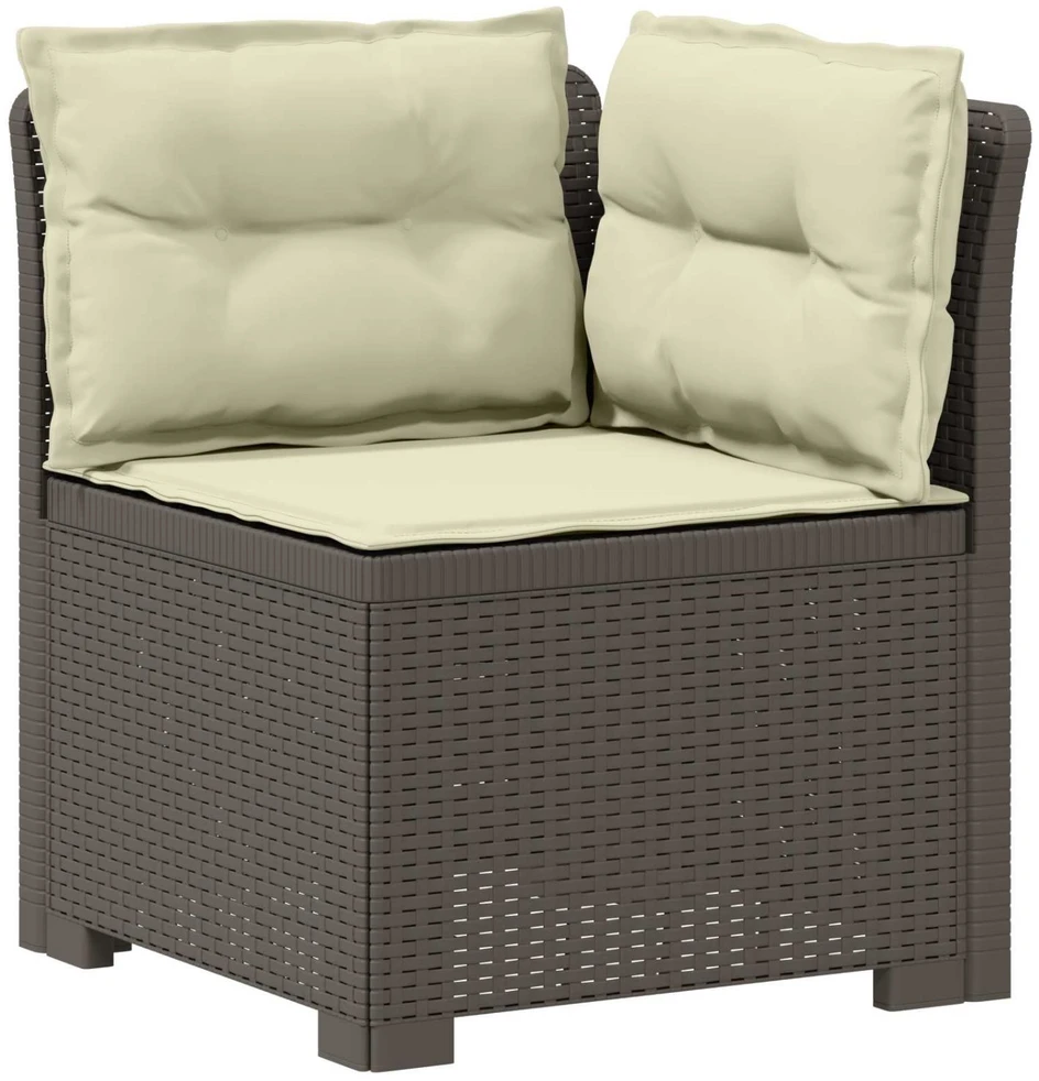 4 Vietų Sodo Sofa su Pagalvėlėmis Ratanų Imitacija PP