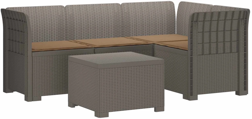 4 Vietų Sodo Sofa su Pagalvėlėmis Ratanų Imitacija PP