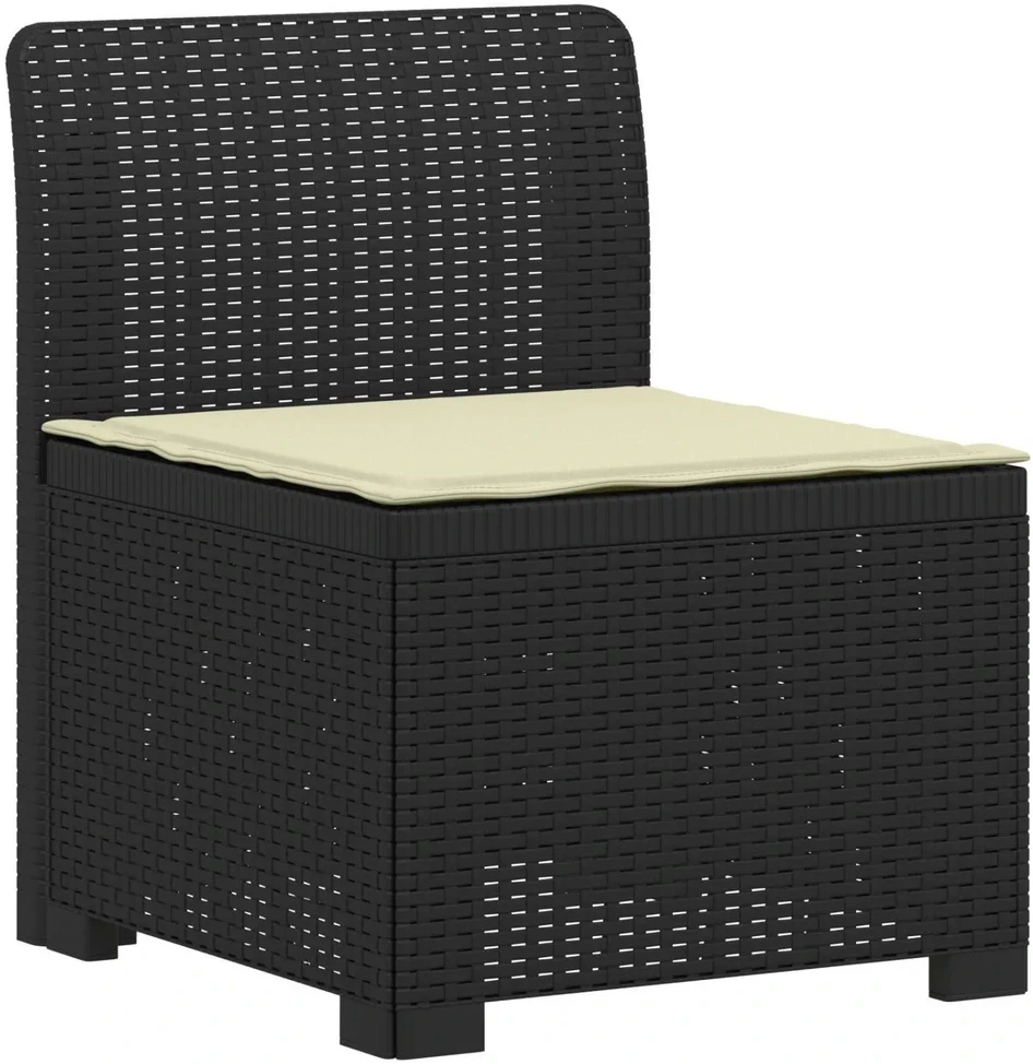 4 Vietų Sodo Sofa su Pagalvėlėmis Ratanų Imitacija PP Antracito