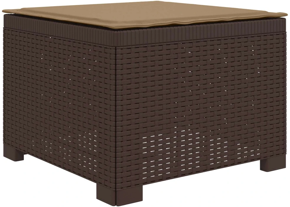 4 Vietų Sodo Sofa su Pagalvėlėmis Ratanų Imitacija PP Ruda