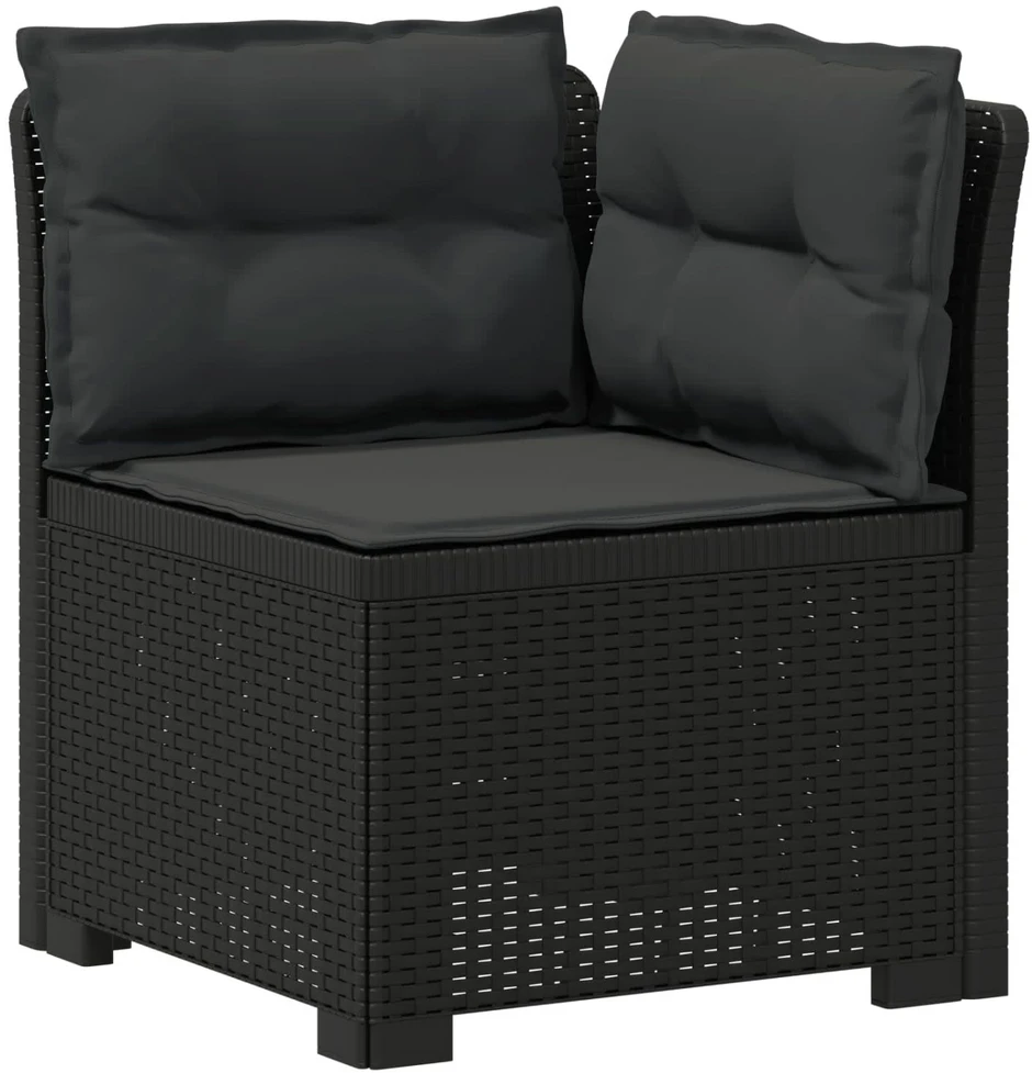 4 Vietų Sodo Sofa su Pagalvėlėmis Ratanų Imitacija PP Antracito