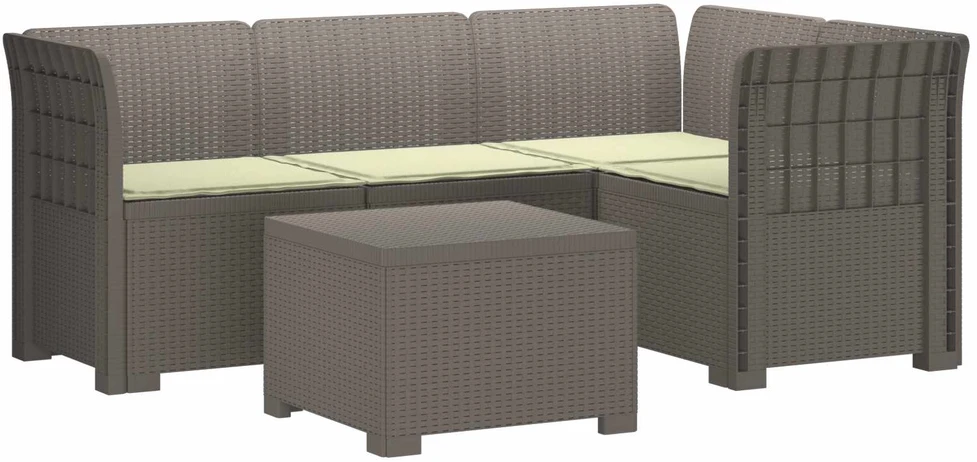 4 Vietų Sodo Sofa su Pagalvėlėmis Ratanų Imitacija PP