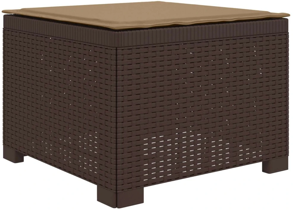 4 Vietų Sodo Sofa su Pagalvėlėmis Ratanų Imitacija PP Ruda