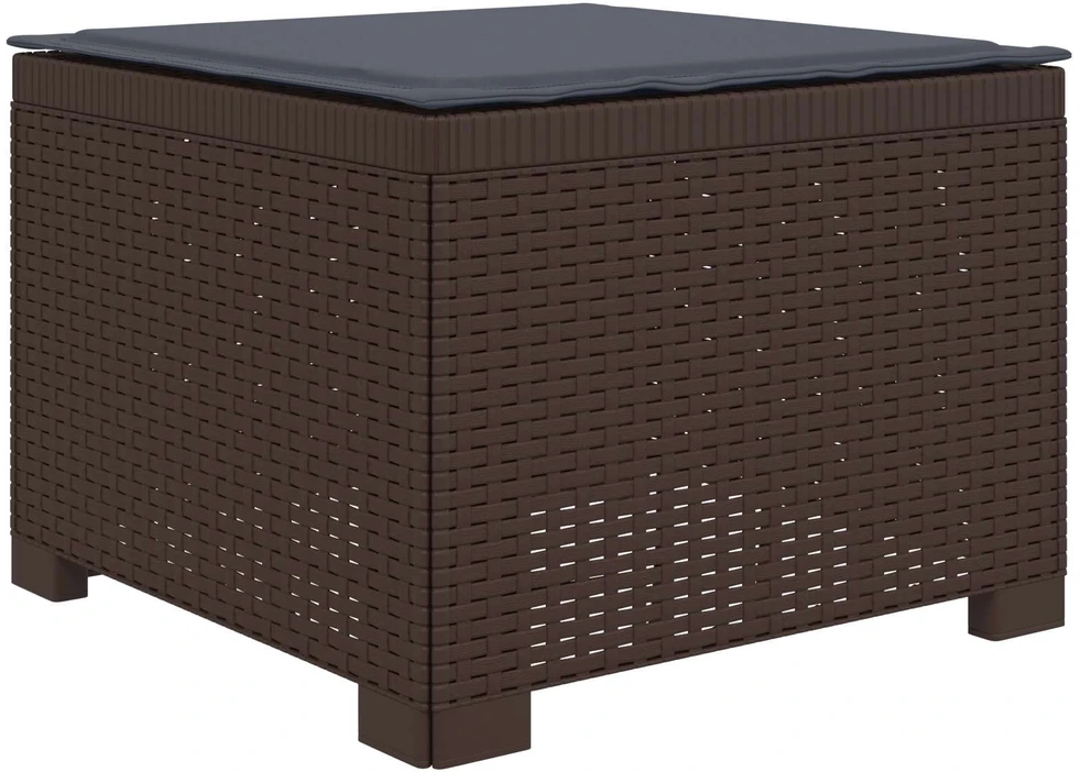 4 Vietų Sodo Sofa su Pagalvėlėmis Ratanų Imitacija PP Ruda