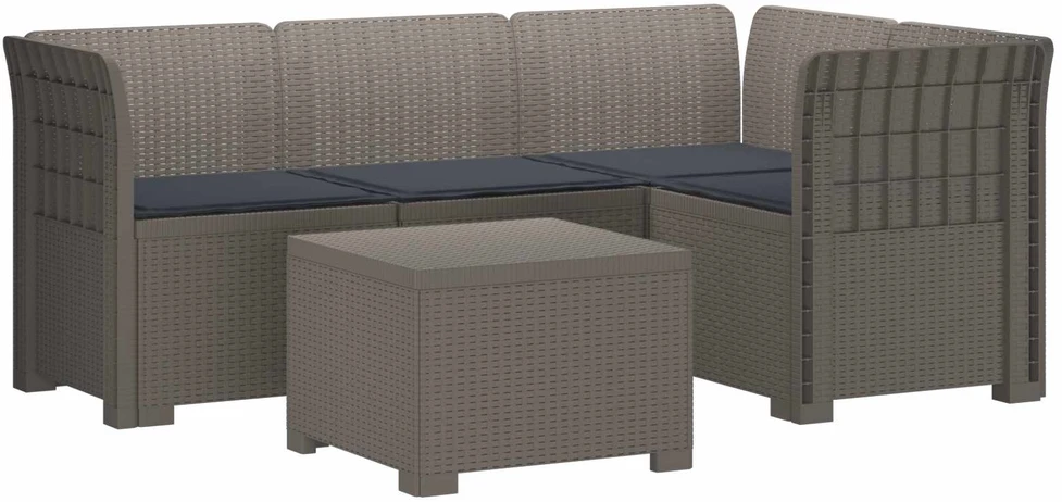 4 Vietų Sodo Sofa su Pagalvėlėmis Ratanų Imitacija PP