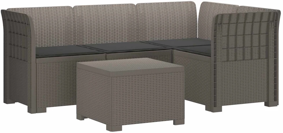 4 Vietų Sodo Sofa su Pagalvėlėmis Ratanų Imitacija PP