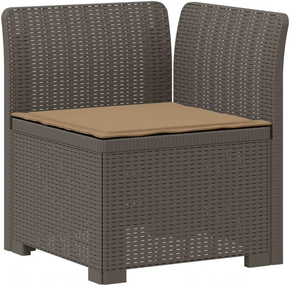 4 Vietų Sodo Sofa su Pagalvėlėmis Ratanų Imitacija PP