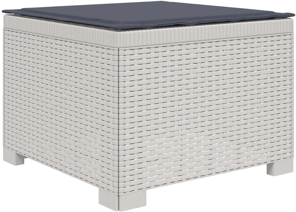 4 Vietų Sodo Sofa su Pagalvėlėmis Ratanų Imitacija PP Balta