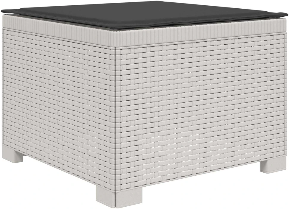 4 Vietų Sodo Sofa su Pagalvėlėmis Ratanų Imitacija PP Balta