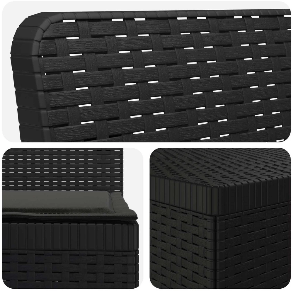 4 Vietų Sodo Sofa su Pagalvėlėmis Ratanų Imitacija PP Antracito