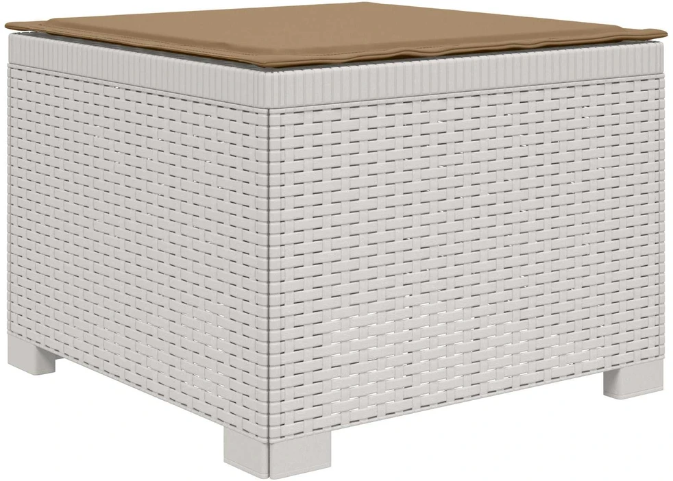 4 Vietų Sodo Sofa su Pagalvėlėmis Ratanų Imitacija PP Balta