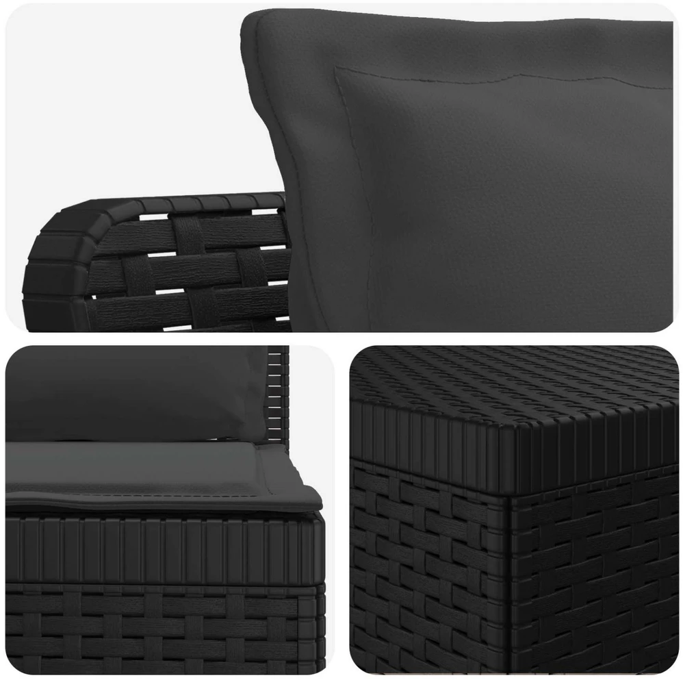 4 Vietų Sodo Sofa su Pagalvėlėmis Ratanų Imitacija PP Antracito