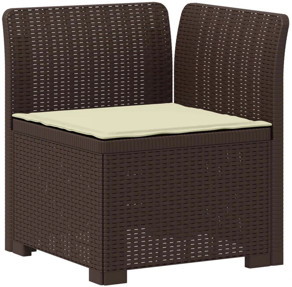 4 vietų sodo sofa su pagalvėmis pintinės išvaizdos PP Ruda
