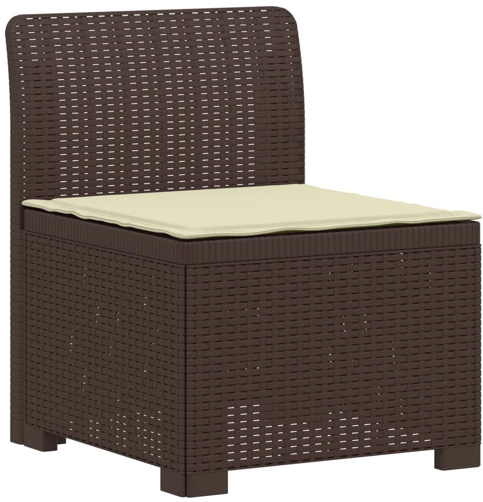 4 vietų sodo sofa su pagalvėmis pintinės išvaizdos PP Ruda
