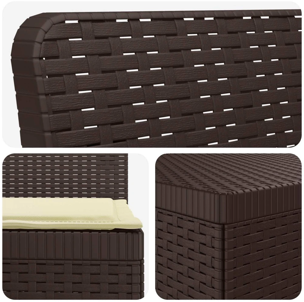 4 vietų sodo sofa su pagalvėmis pintinės išvaizdos PP Ruda