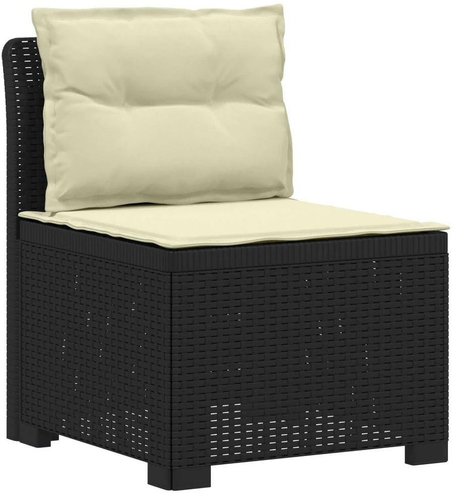 4 vietų sodo sofa su pagalvėmis pintinės išvaizdos PP Antracito