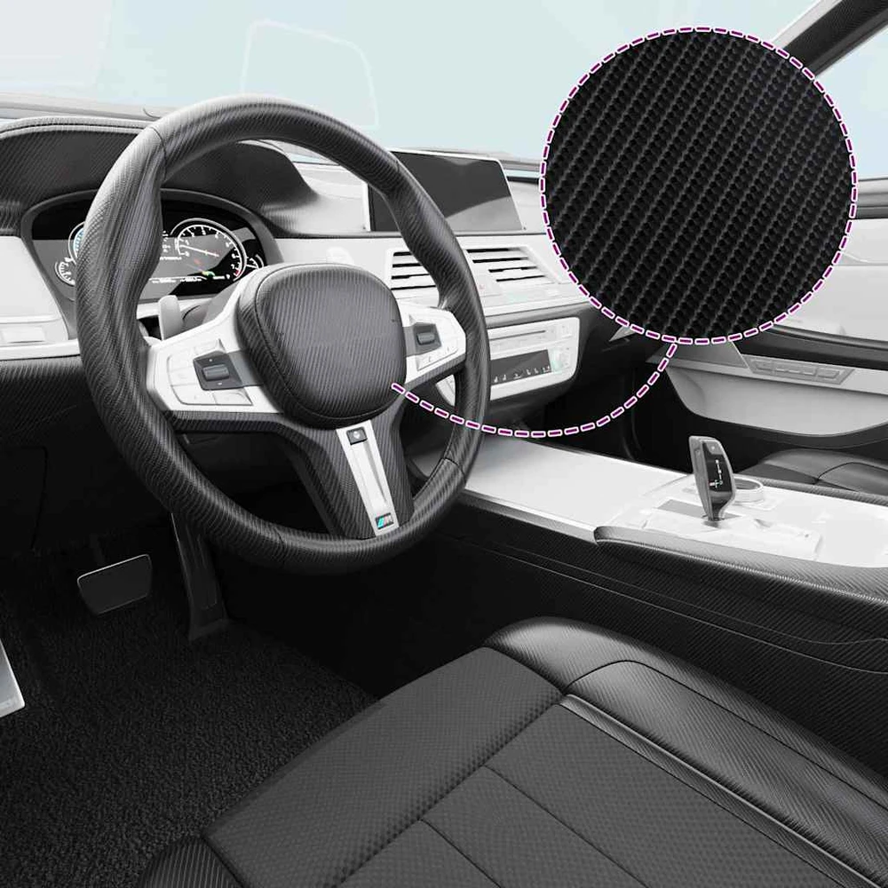 4D Automobilio plėvelės, 2vnt., juodos, 100x150cm+50x150cm