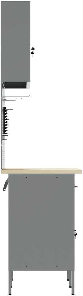 Darbo spintos rinkinys su stalčių su lentyna 5 vnt. Juoda