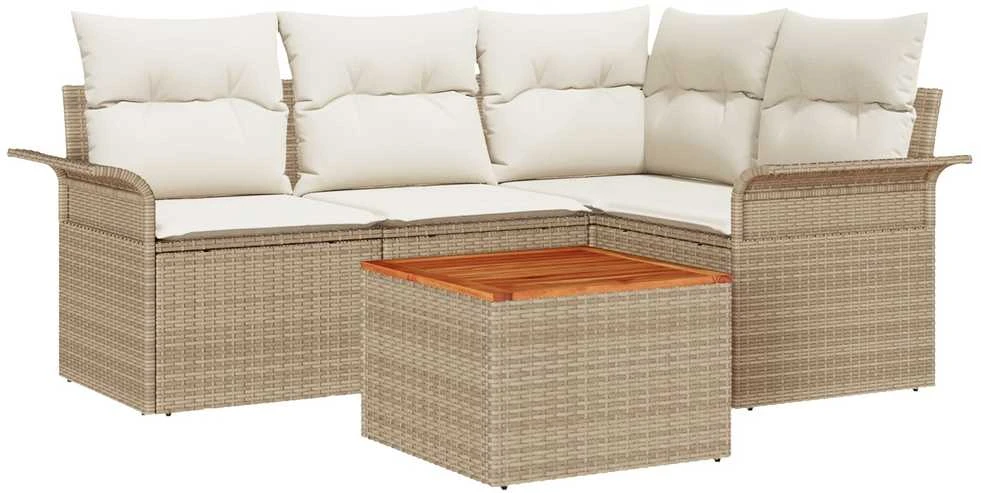 Sofa Sodo Sofų Rinkinys 5 vnt. 4-Vietų skaičius Bežinė ir kreminė