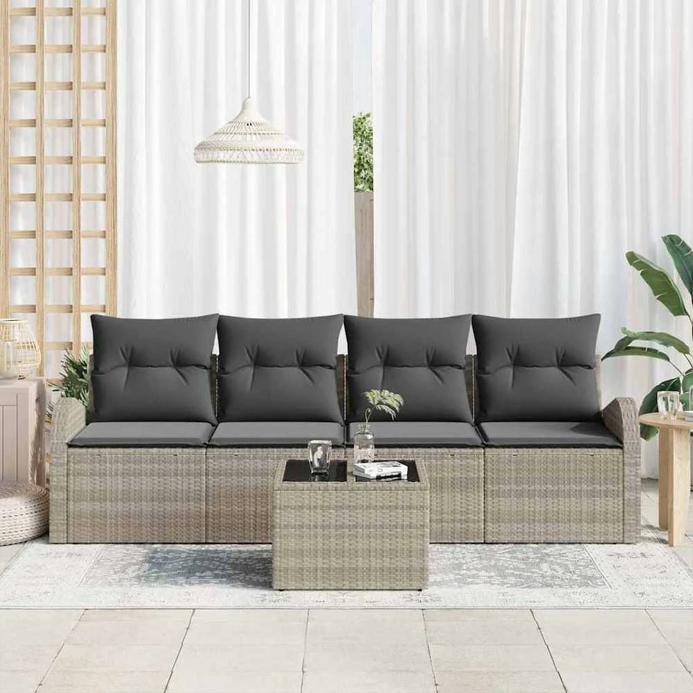 Sodo Sofų Rinkinys 5 pcs 4-Seater