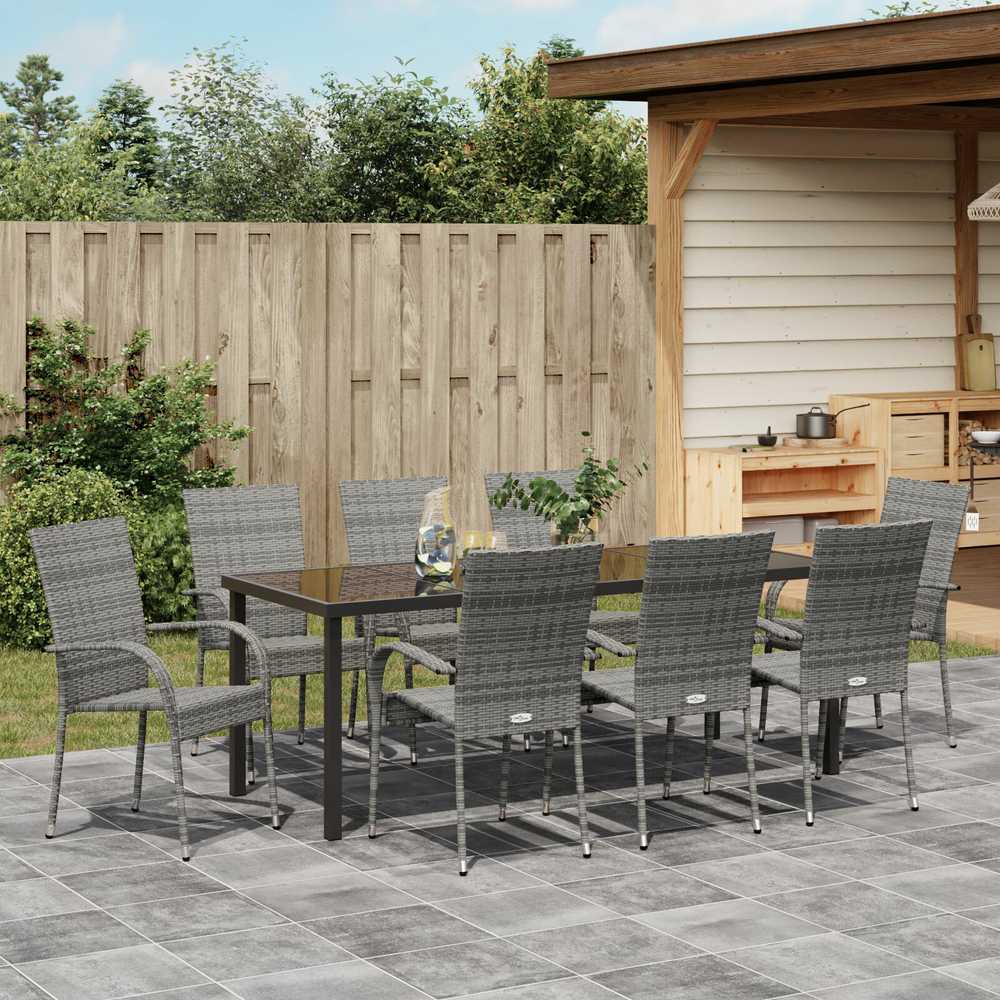 Sodo valgomojo komplektas 5 vnt. Pilka