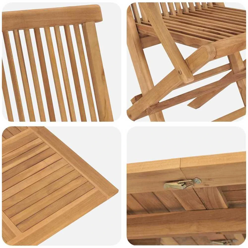 Lauko baldų komplektas Sodo valgomojo komplektas Ruda Kietas teakwood