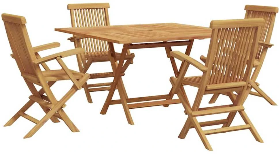 Lauko baldų komplektas Sodo valgomojo komplektas Ruda Kietas teakwood