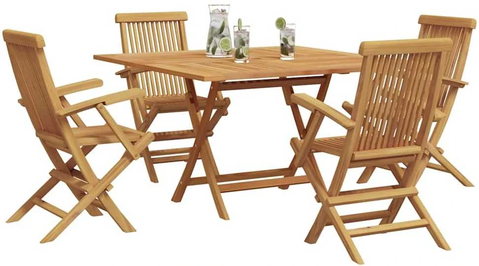 Lauko baldų komplektas Sodo valgomojo komplektas Ruda Kietas teakwood