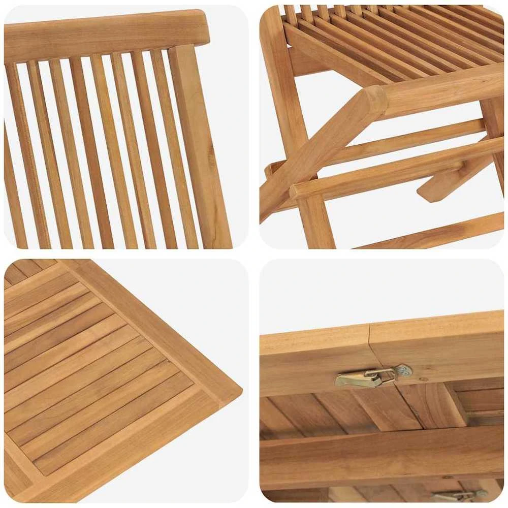 Lauko baldų komplektas Sodo valgomojo komplektas Ruda Kietas teakwood