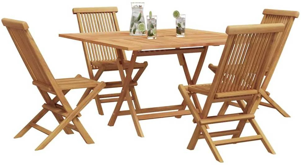 Lauko baldų komplektas Sodo valgomojo komplektas Ruda Kietas teakwood