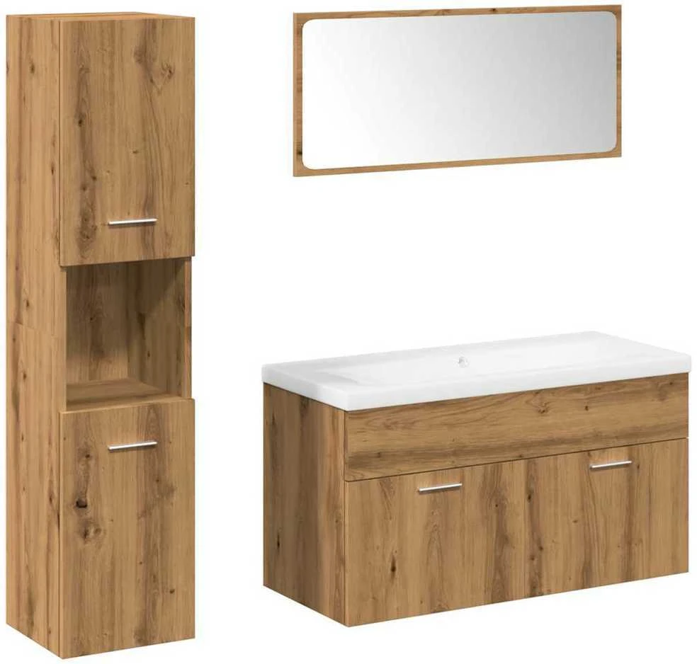 5 dalių vonios baldų komplektas Artisan Oak Engineered Wood
