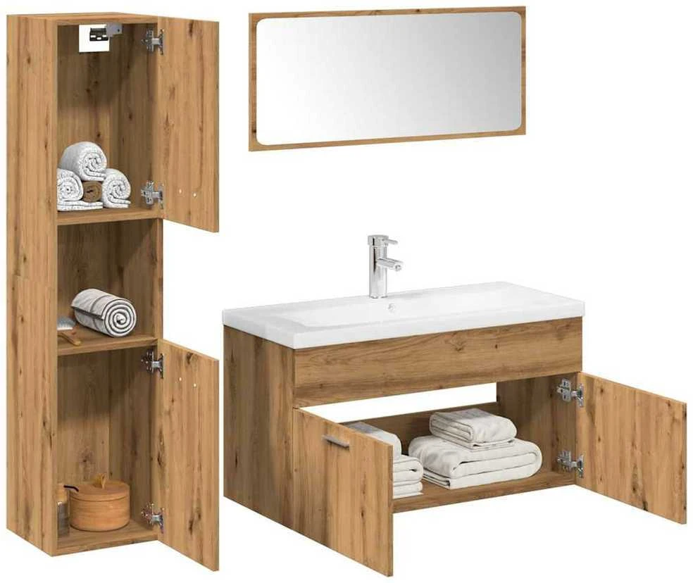 5 dalių vonios baldų komplektas Artisan Oak Engineered Wood