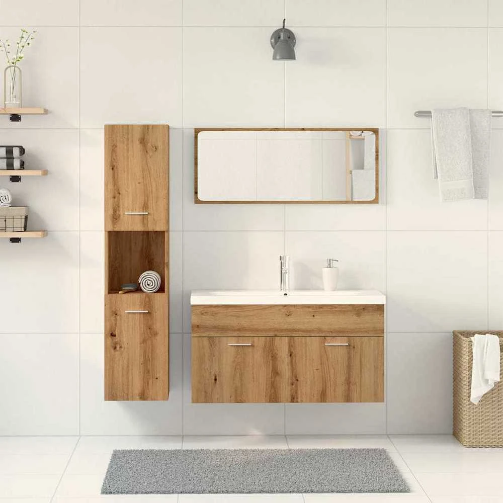 5 dalių vonios baldų komplektas Artisan Oak Engineered Wood